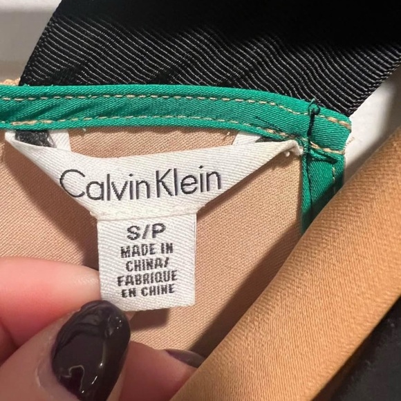 Calvin Klein Green, Black, and Tan Midi Dress - Picture 3 of 3